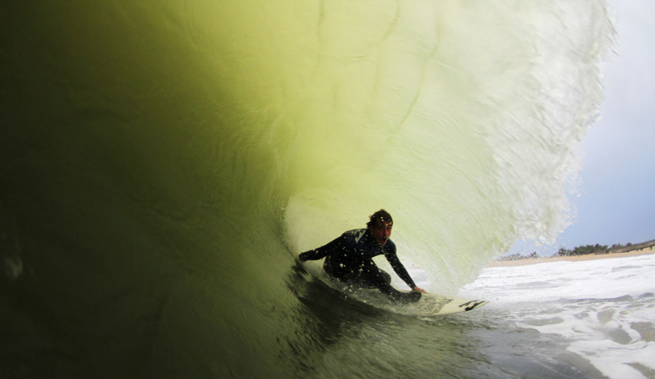 This is Lucas Rogers reaping the rewards from a random swell up north. Photo: <a href=\"https://thewildlyfe.com/\">Eddie Compo/TheWildLyfe</a>