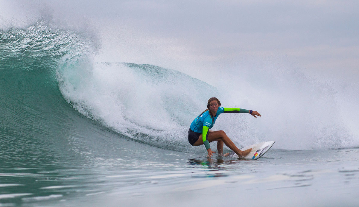 Bianca Buitendag of Victoria Bay, South Africa placed equal fifth at the Roxy Pro France, reaching the Quarterfinals where she was eliminated by Courtney Conlogue (USA). Photo: <a href=\"https://www.aspworldtour.com/\">ASP</a>/Poullenot 