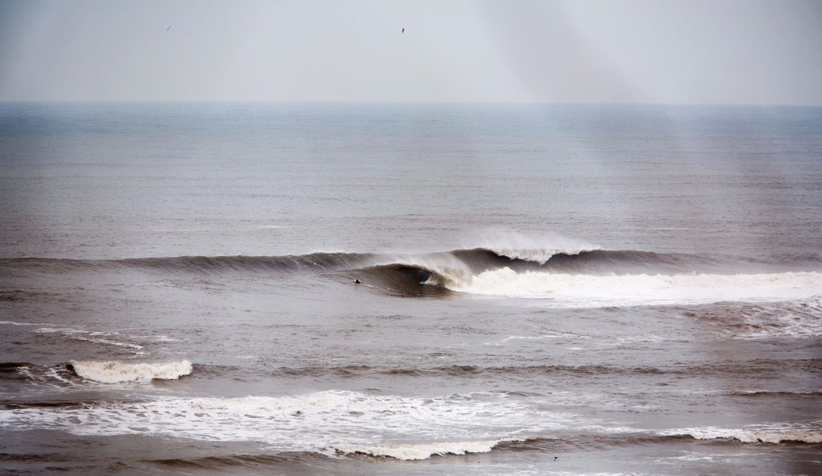The options for going right on the North East coast are limited, as it\'s generally the land of left handers. This  fickle, slabby right remains another not very well kept secret. Photo: Scott Wicking.
