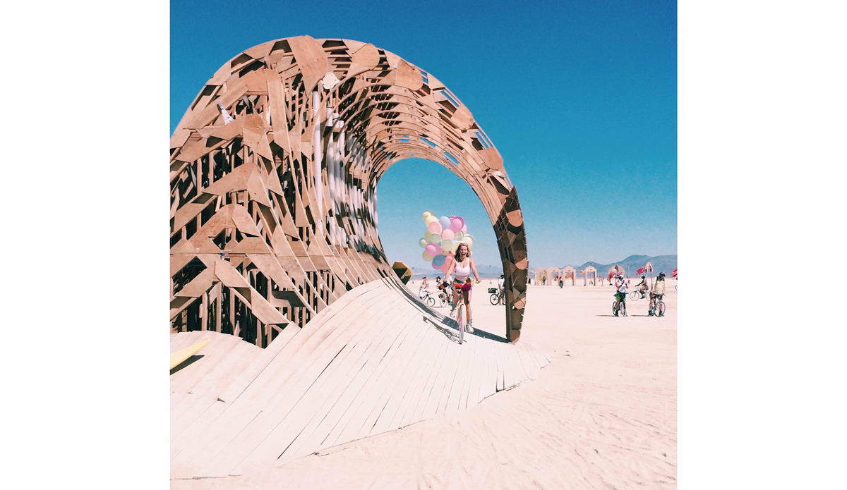Each summer, In the Black Rock Desert, a massive city comes to life. In the midst of all the weirdness an epic barrel stands spreading the stoke and keeping the community frothing. #alwaysbarreled