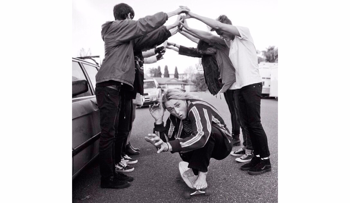I love surfing and skating. I do it everyday it makes me happy. Surfing and skating with all my friends is sick because it pushes me and every one to be creative in so many ways.  In this photo my buddy\'s are gathered around making it all happen! Photo: <a href=\"https://instagram.com/blake_hansen\">@blake_hansen</a>