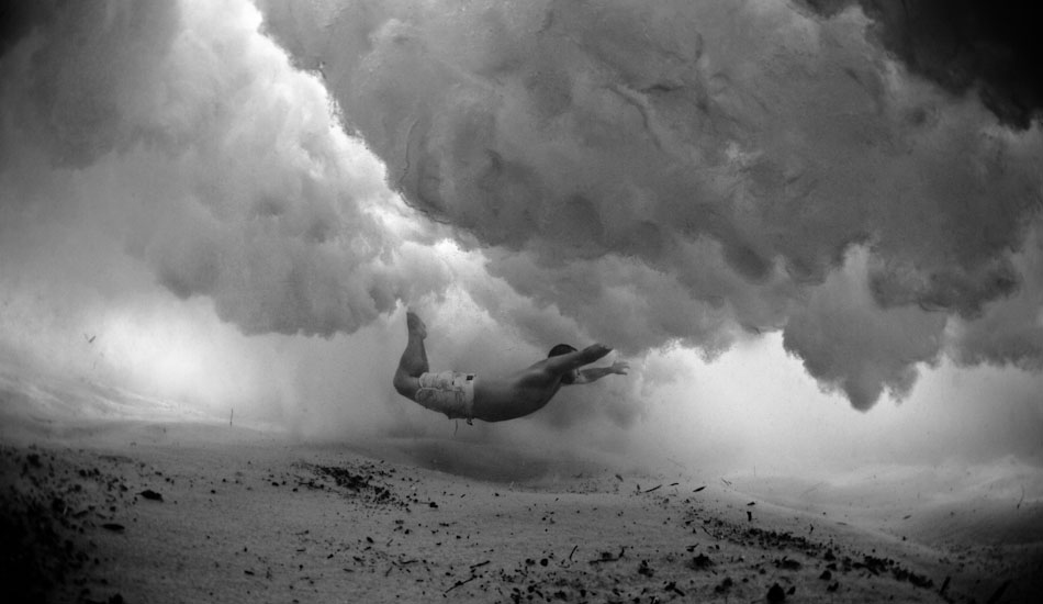 Parachute. A man floats just above the ocean floor as a wave breaks above him at Bronte Beach, Sydney. “After a year of shooting in the same area, this is the clearest the water has been. Not sure what it was - sand sediment is a killer - just wish it was more often.” Photo: <a href=\"https://www.marktipple.com/\" target=_blank>Mark Tipple</a>.