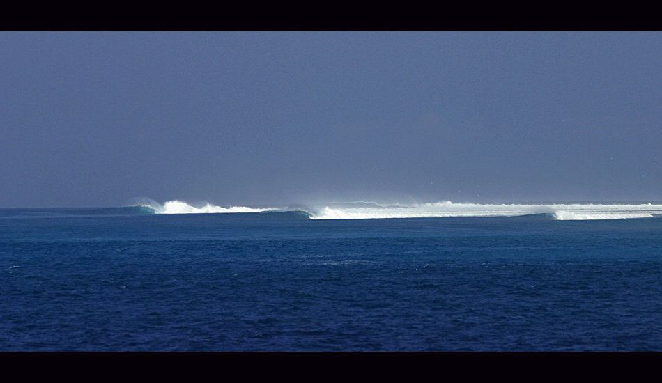 This is one of the better right reef points in the area, and on its day one of the best in Indo.  It works best with glassy conditions or winds opposite to those preferred for Nemberala Point. Image: Murphy
 