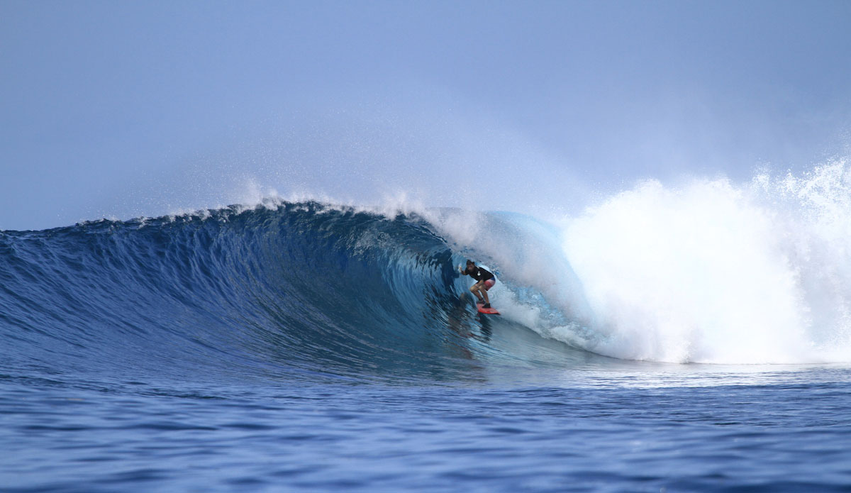 Warm water, perfect barrels, and no one out. Photo: Brian Blank 
