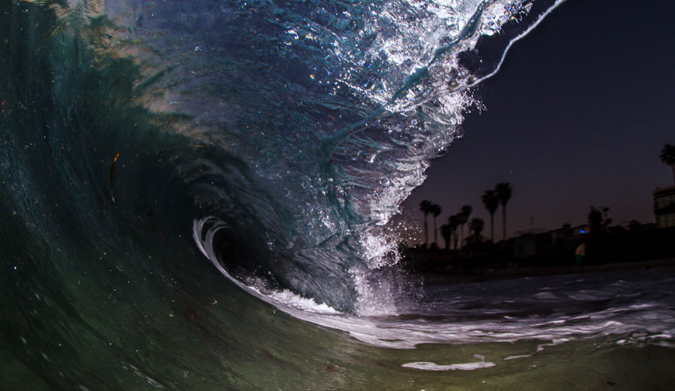 Dusk Palms. Just a clean wave shot in La Jolla at night. Photo: <a href=\"https://surfingeye.com/\">Ronald Hons</a>