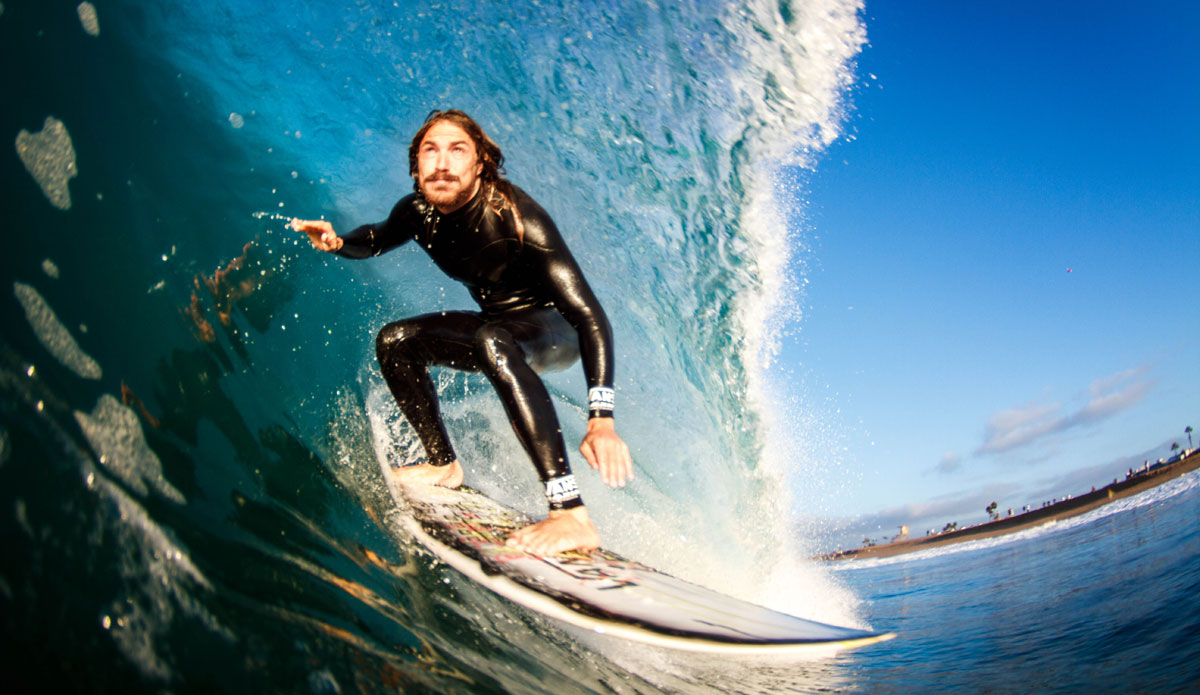 Vans rider Dylan Graves, bracing for barrel time. Photo: <a href=\"https://www.facebook.com/LukeForgayPhoto\">Luke Forgay</a>