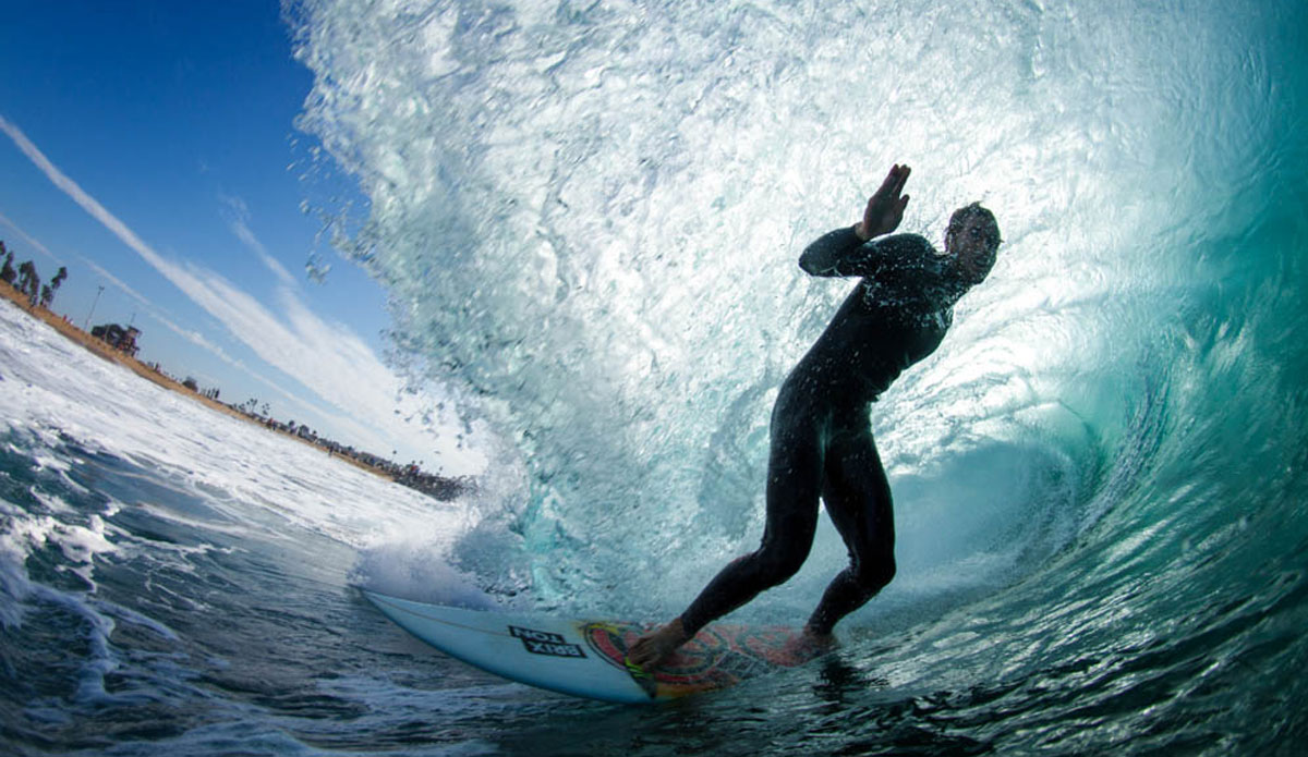 Oliver Kurtz punching through a chandelier to get in position for this photo. Photo: <a href=\"https://www.facebook.com/LukeForgayPhoto\">Luke Forgay</a>