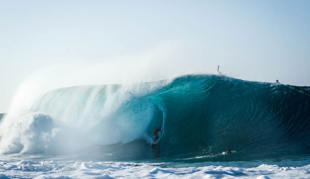 Bobby Okvist on the wave of the day and he rode it flawlessly. Photo: <a href=\"https://www.facebook.com/LukeForgayPhoto\">Luke Forgay</a>