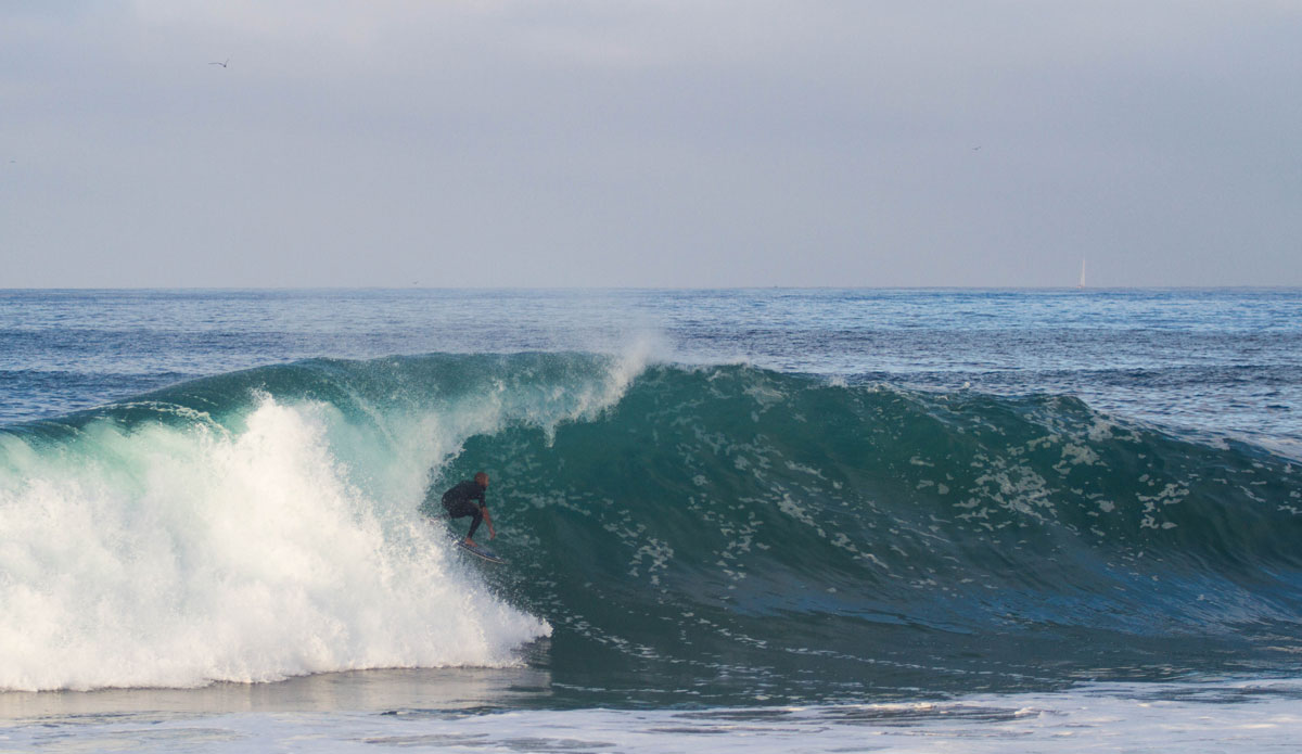 Stephan Figuiredo. Not a local, but getting the best waves this day. Photo: <a href=\"https://www.facebook.com/LukeForgayPhoto\">Luke Forgay</a>