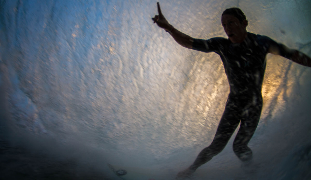 Tommy Cantrell throwing up the peace sign while under a Wedge curtain. Photo: <a href=\"https://www.facebook.com/LukeForgayPhoto\">Luke Forgay</a>