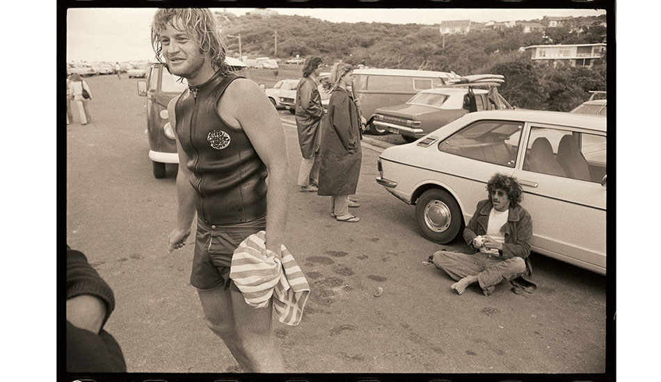 Baddy and Owl – 1978
A candid picture of Baddy Treloar and Owl Chapman while the Coke contest was on in Sydney. I can’t say that I paid any attention to this picture at the time, but now I think it’s pretty good. Photo: Witzig