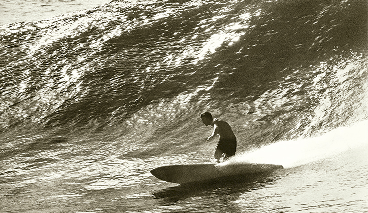 Nat, bottom turn, Honolua 1967
I got lucky and was the only stills photographer at Honolua Bay in December 1967 when the Australians (and an expatriate American mat-rider named George Greenough) announced to the world that things were happening Down Under.
 Photo: <a href=\"https://www.johnwitzig.com.au/\">John Witzig</a>