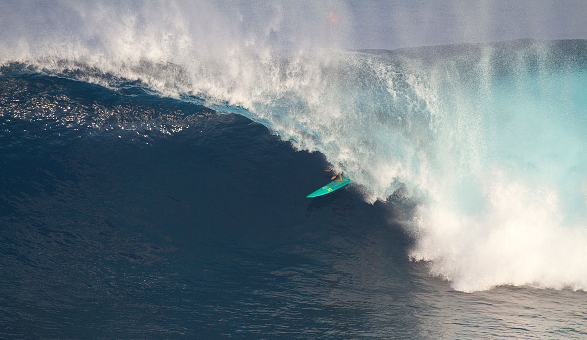 Two winters ago, Paige Alms pulled into a big barrel at Peahi and made it look good. That was a big deal at the time, but she has gone onto bigger and better things since - like winning the women’s division of the 2016 Peahi Challenge and the Women’s Best Performance Award at the 2017 WSL XXL Awards. Photo: Erik Aeder.