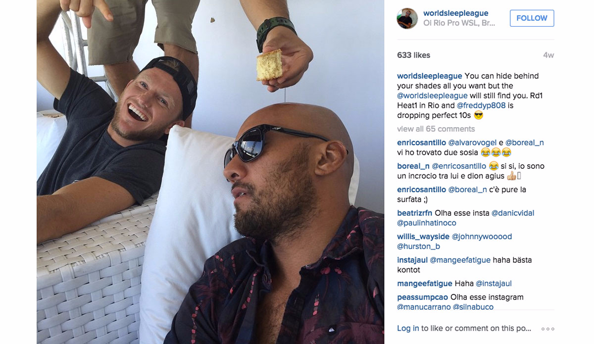 Freddy P. in the finals at Pillow Point. Photo: <a href=\"https://instagram.com/worldsleepleague/\">Instagram@worldsleepleague</a>