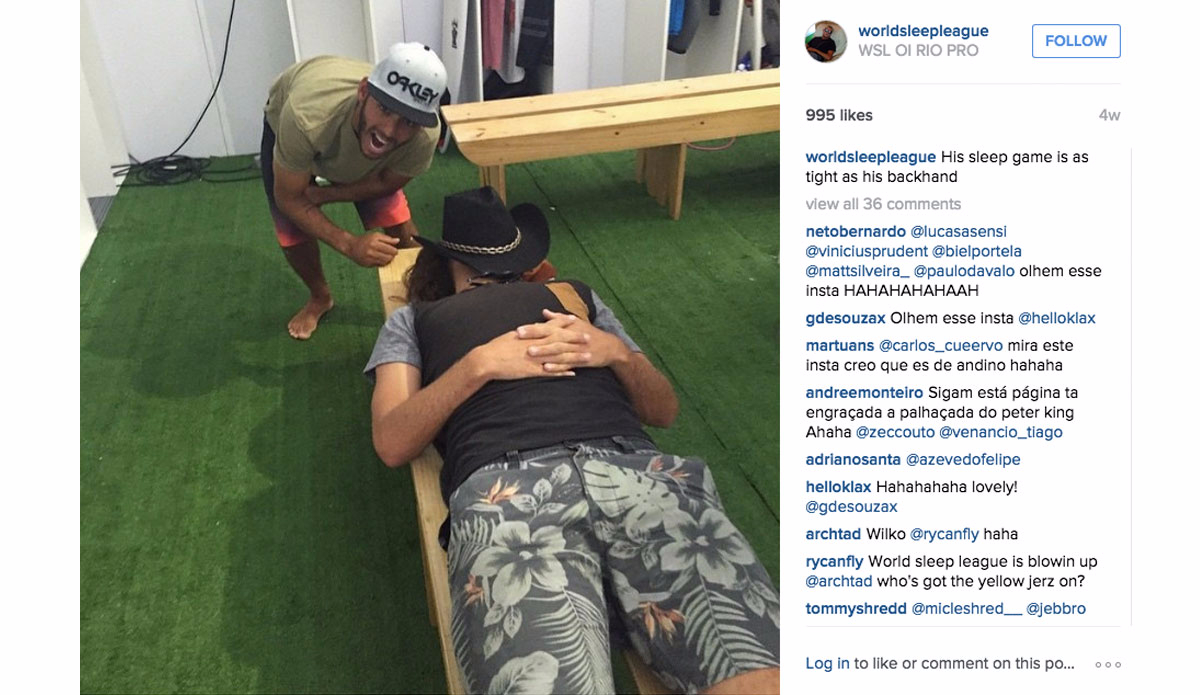 Wilko stoked to be on the dream tour. Photo: <a href=\"https://instagram.com/worldsleepleague/\">Instagram@worldsleepleague</a>