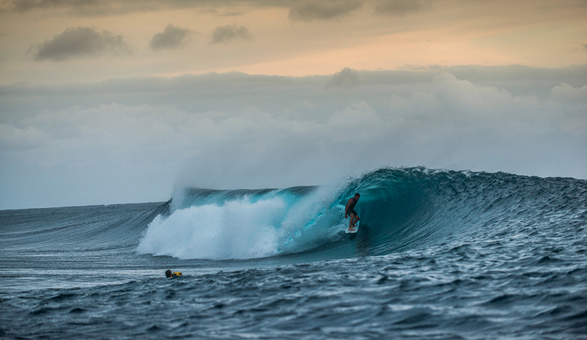 Dane on one of a dozen perfect little backdoor benders that rolled through that evening. Photo: Ricky Lesser