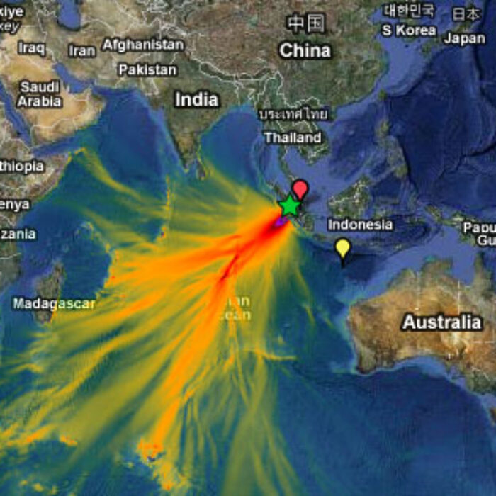 Model and Sea Level Data for the tsunami that struck Mentawai, Indonesia on October 25, 2010. Image: NOAA/PMEL/Center for Tsunami Research
