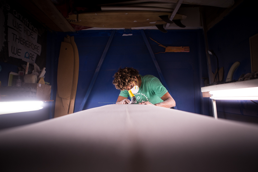 First, we've got to shape a surfboard. The Inertia contributor and owner of Ride Anything, Bryan Knowles, has promised to be our surfboard sherpa. Wish us luck. Photo: Alex Smolowe 