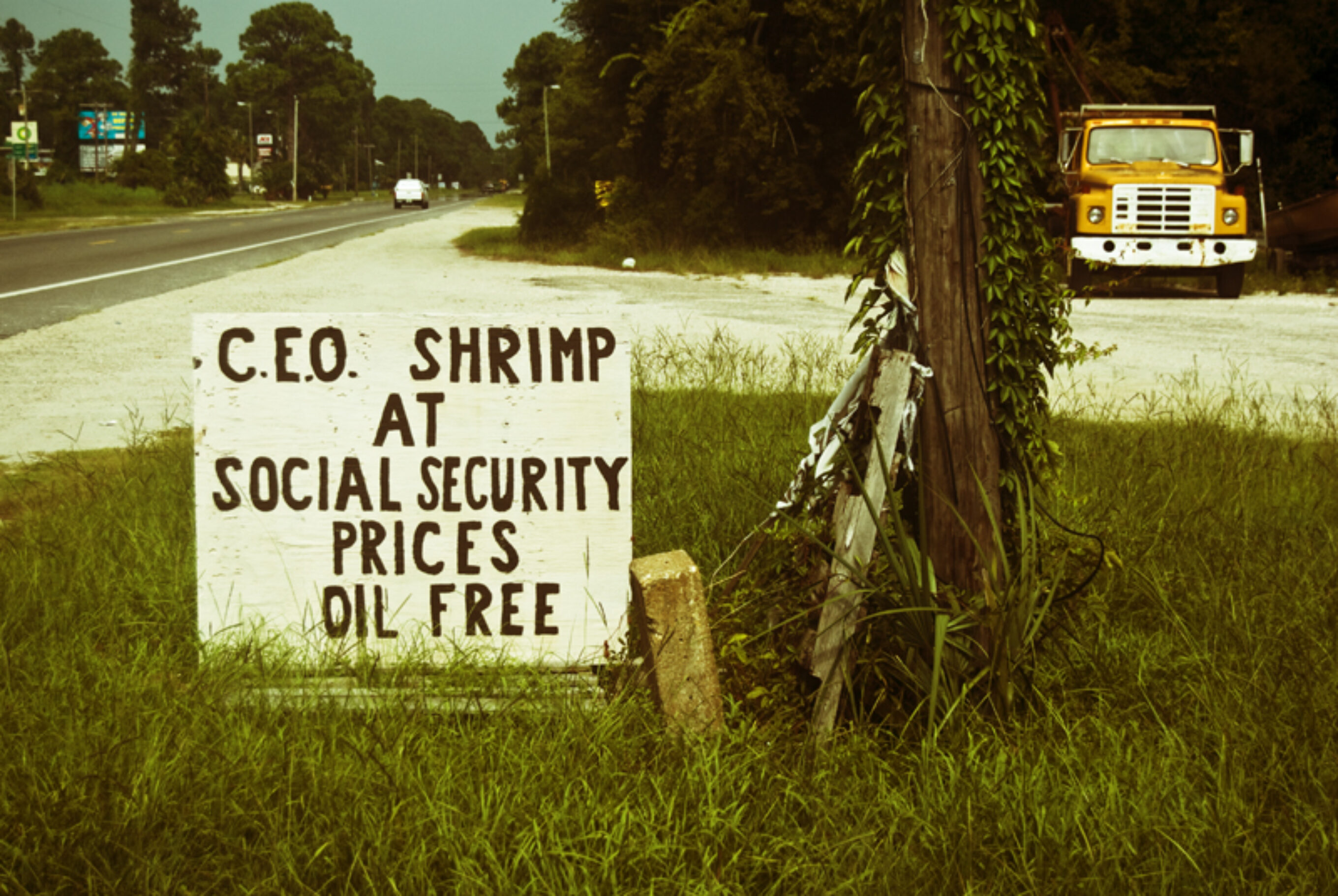 C.E.O. Shrimp at Social Security Prices Oil Free. Photo: Bardin