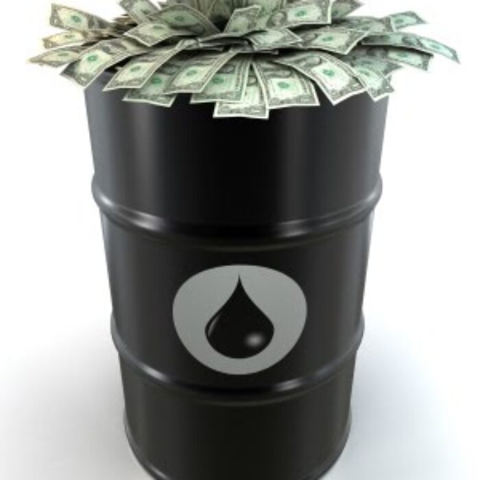 oil barrel and cash