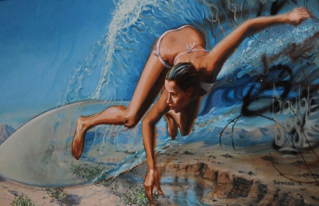 Damian Fulton Surfer Girl Art