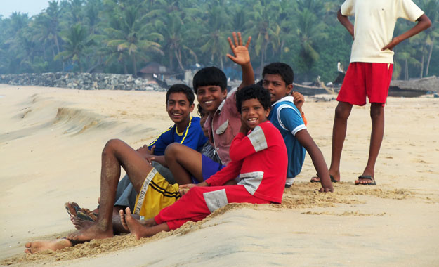The locals were quite accomodating. India Locals Beach