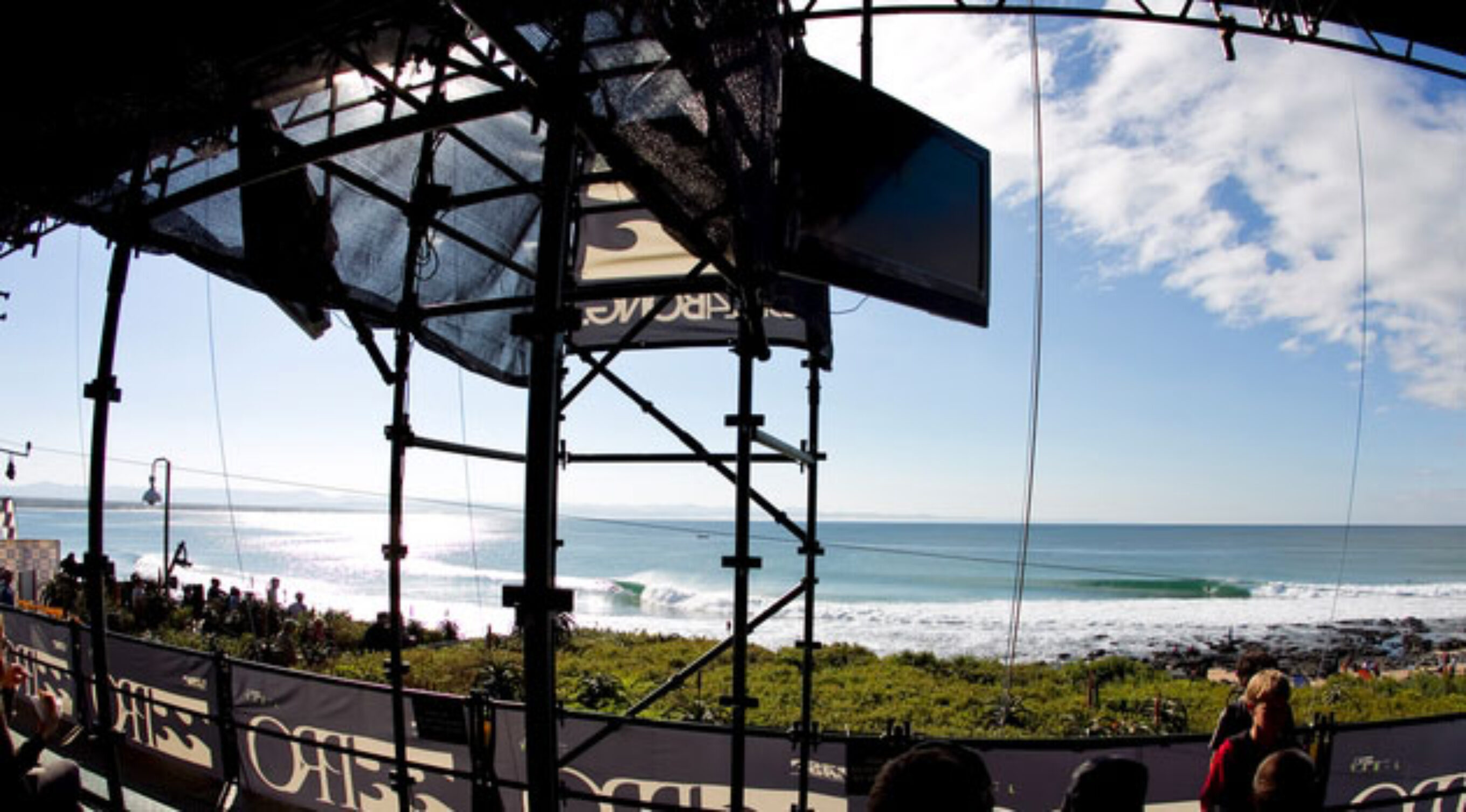 The scaffolding at Jeffreys Bay.