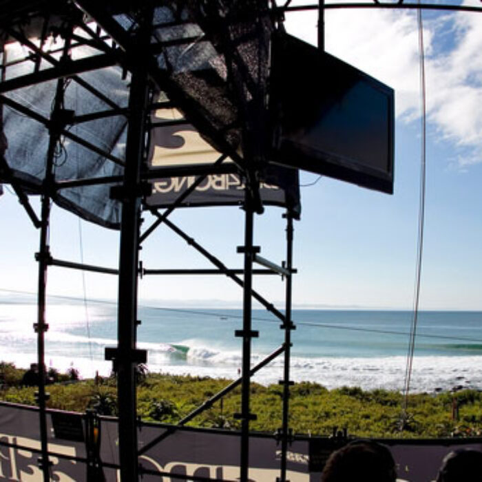 The scaffolding at Jeffreys Bay.