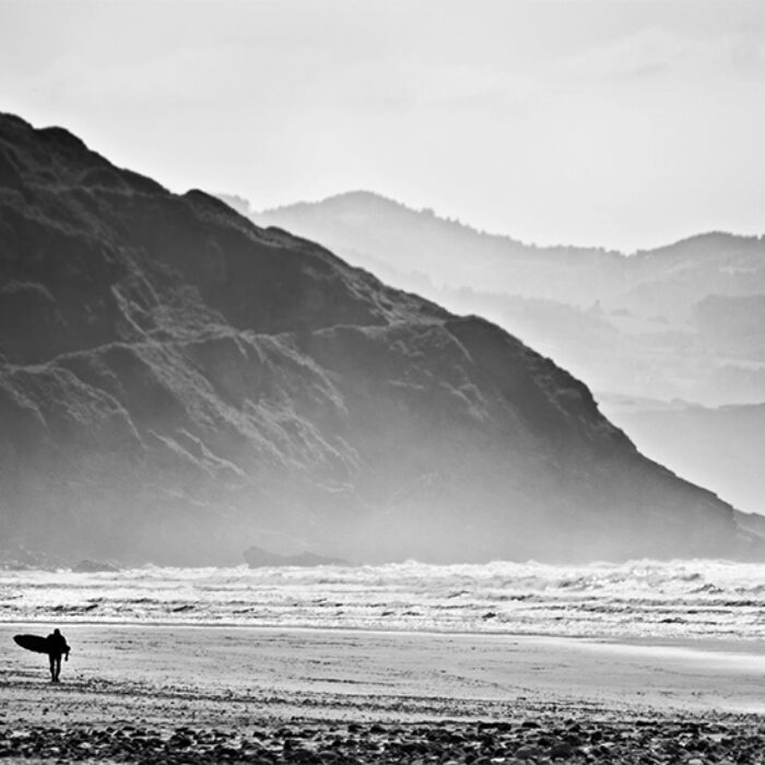 Surfer on Beach Grey
