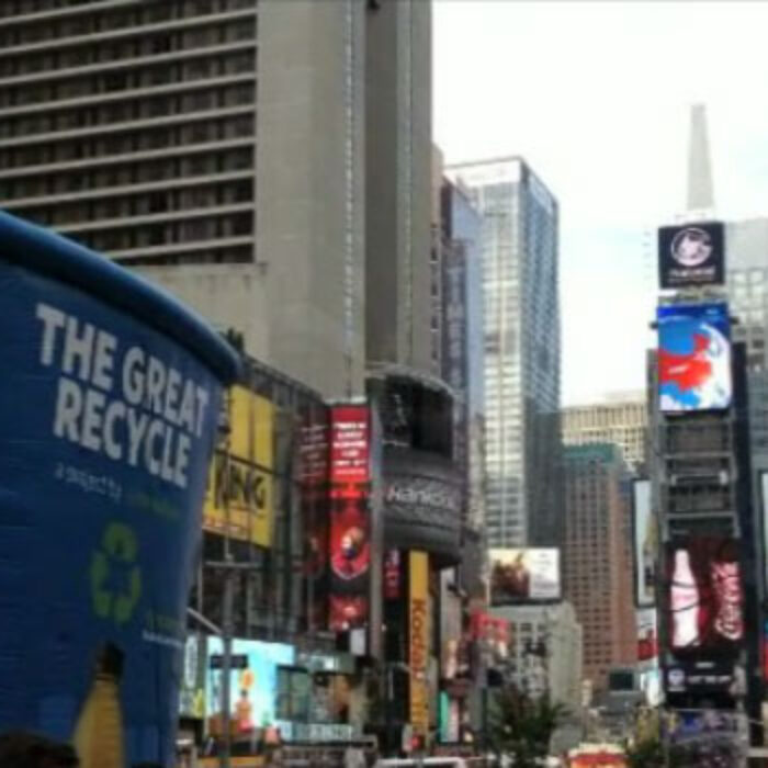 The event was called The Great Recycle, and more than 15,000 beverage containers were recycled.