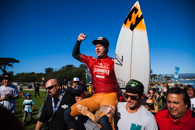 Taj Burrow defeated Matt Wilkinson to claim the 2012 O'Neill Coldwater Classic. Photo: O'Neill.com/cwc