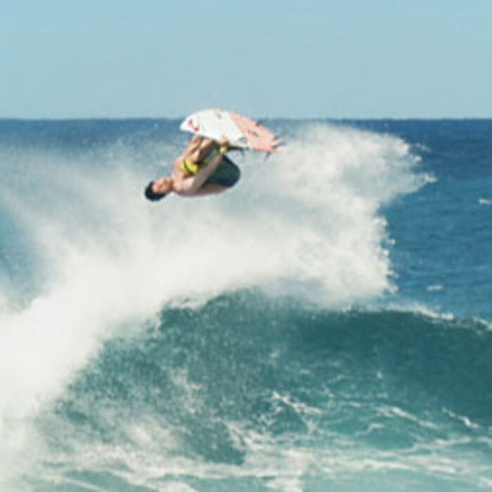 Gabriel Medina lands a backflip on North Shore.