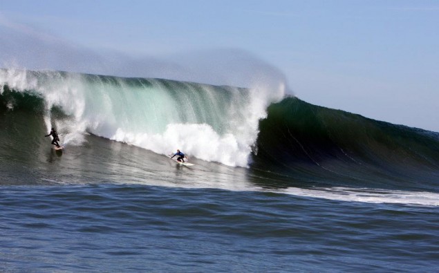 Savannah Shaughnessy charges Maverick's during the winter of 2011/2012. 