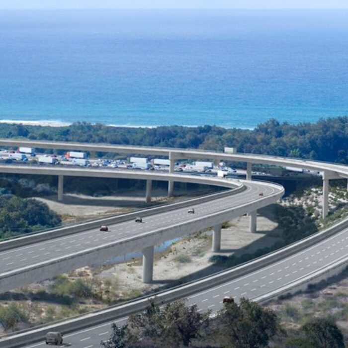An artist's rendering of the toll road that could effectively destroy Trestles. Image: Surfrider
