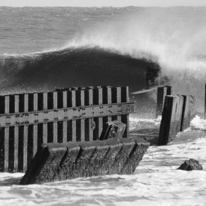 Mark Dawson gets barreled at the Cape Hatteras Lighthouse in Buxton, North Carolina.