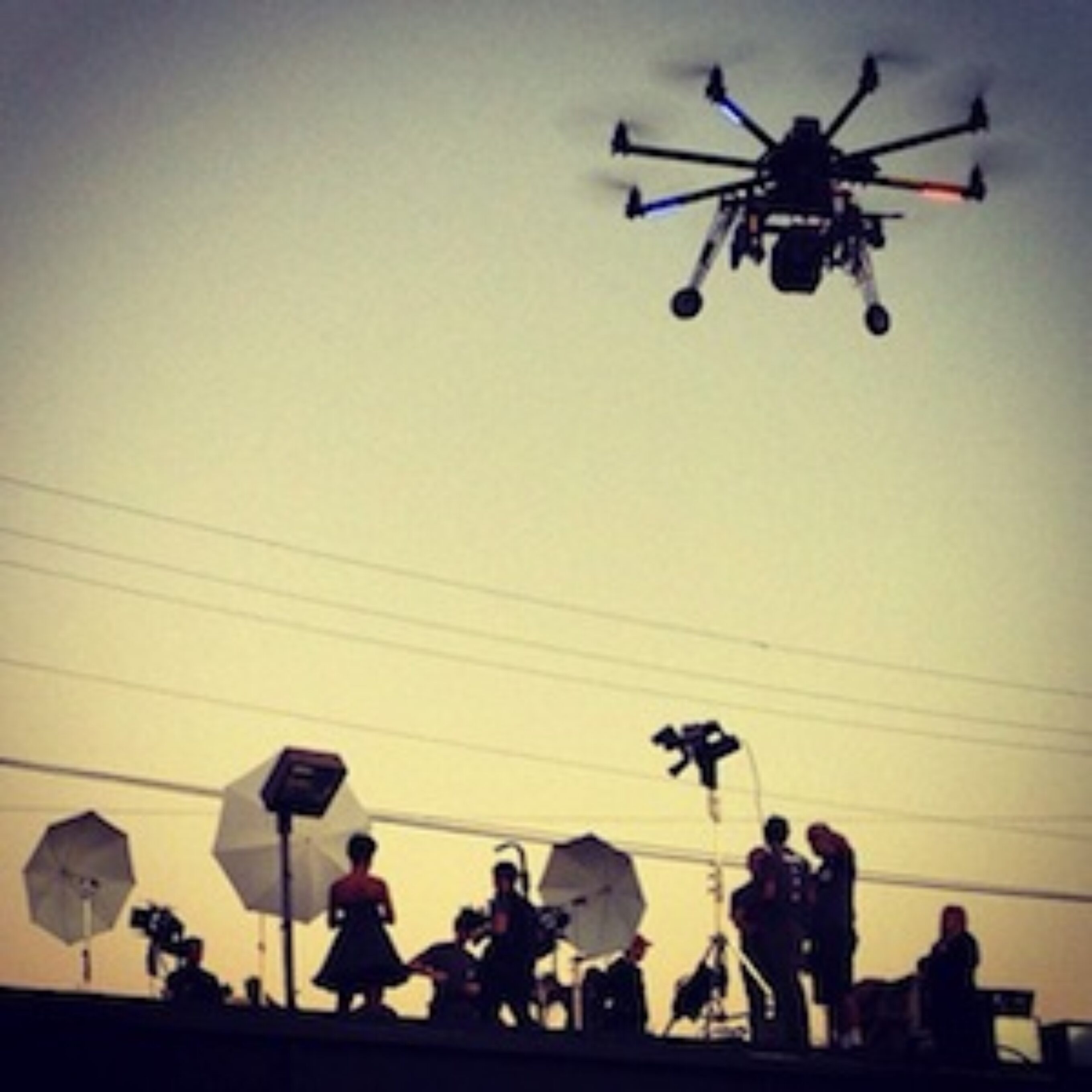 Drone Dudes Craft and Crew. Photo: Drone Dudes Drone Dudes Craft Oktocopter Crew Aerial Cinematography