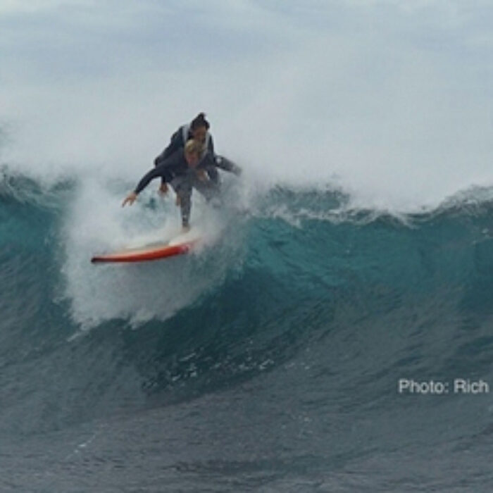 duct tape surfing, Pascale Honore, Port Lincoln, Australia, Tyron Swan, tandem surfing