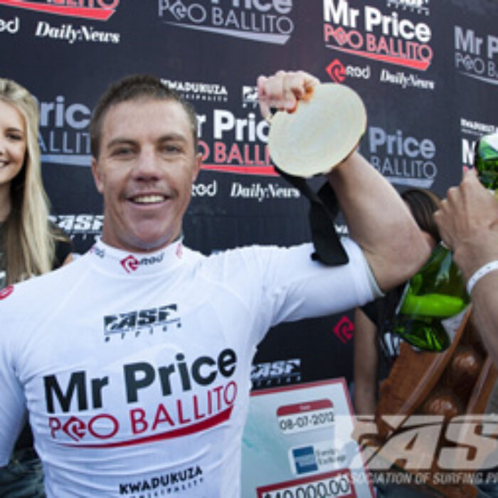Winner of the 2012 Mr Price Pro Ballito, Glenn Hall is currently couch bound, but will be ready to contend for more titles in six weeks. Photo: ASP/Cestari/Mr Price