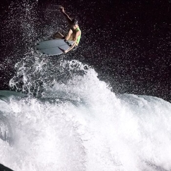 Sebastian Zietz at the Oakley Bali Pro night surf session. Photo: Hennings