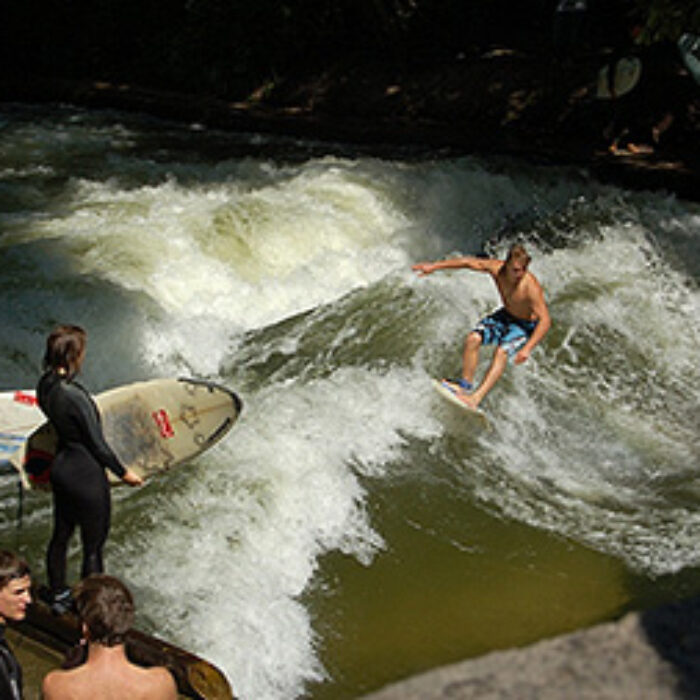 river surfing, Eisbach River, Germany