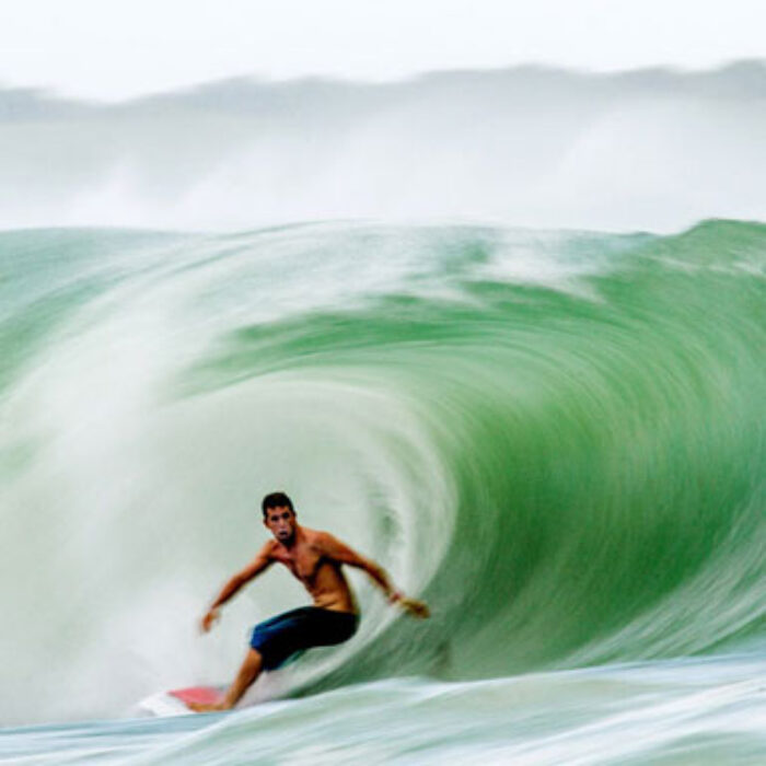 Consider your friendly neighborhood crackhead for a moment. The poor bastard has given up everything in pursuit of a little psychoactive rock that makes him feel like a million bucks. Now ask yourself: Is the hard-core surfer so different?