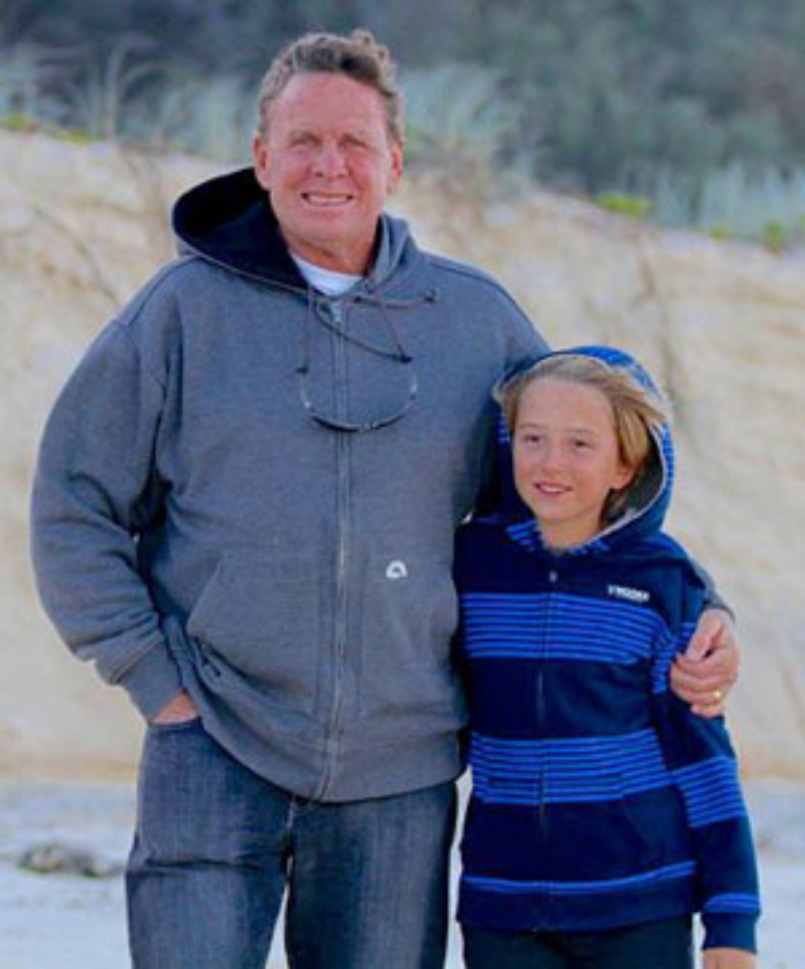 Greg Huglin and his son Josh, Fraser Island, Australia.