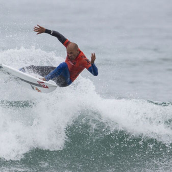 Kelly Slater was eliminated in round three for the first time in four years at Trestles. Photo: ASP/Kirstin