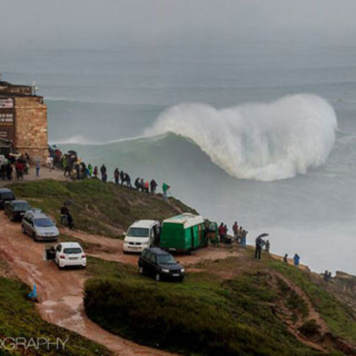 This morning's XXL swell in Portugal set off big wave alarms around the world. A crew of hellmen/women converged on Nazaré, potentially setting world records, breaking bones, and thrilling the world. Photo: Rui Boino