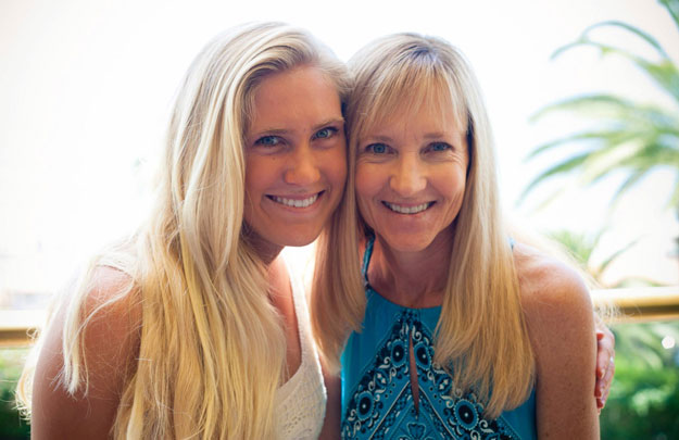 Taylor and her number one surf mom. How cute is this?