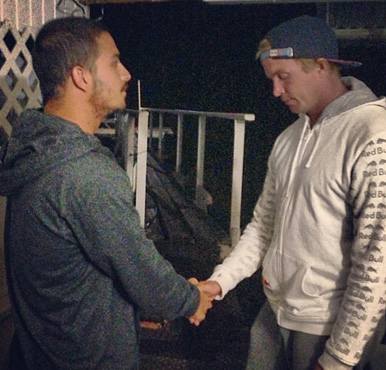 The two shook hands and made up...or so it seemed. Photo: Instagram