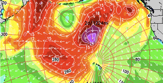 Although the swell's direction isn't perfect for Haliewa, it's still strong enough to deliver waves that are well overhead.