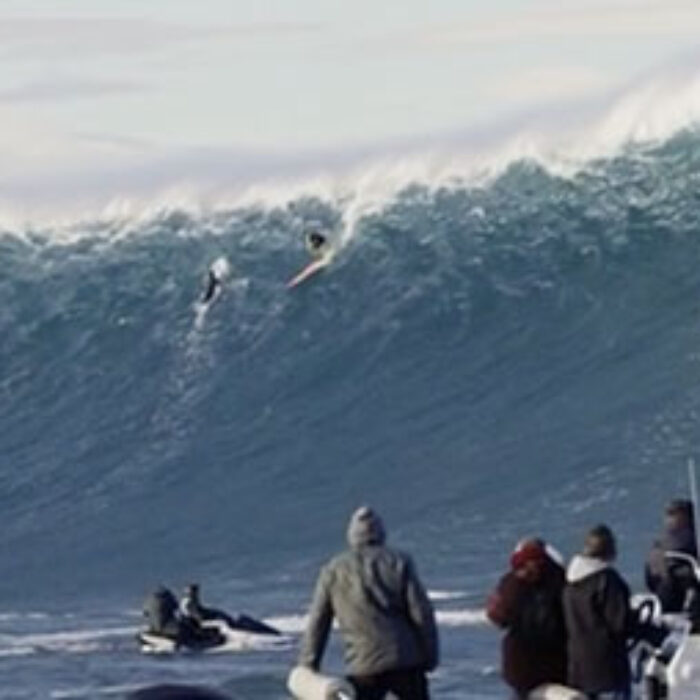 After Winter Storm Hercules unleashed the Black Swell onto the old continent, a host of the world's best big wave surfers, including Shane Dorian, Benjamin Sanchis, Jamie Mitchell, and Grant "Twiggy" Baker, tackled some extraordinarily big waves at Belharra, France.