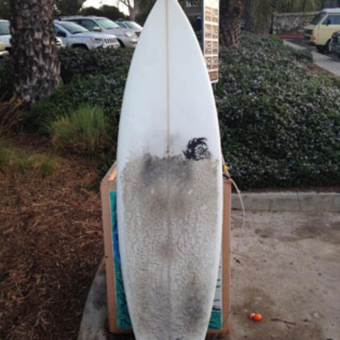 My current daily driver, a 5-10 Bonzer 3 by Danny Martinez. Looking nice and worn in with a bunch of dirty wax and the requisite pressure dents on the deck.