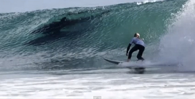 A few days ago, at the 2014 Rincon Classic in Ventura, California, competing surfers in the lineup were treated to an interesting sight. A pod of dolphins showed up and showcased their own surfing skills beneath the surface. 